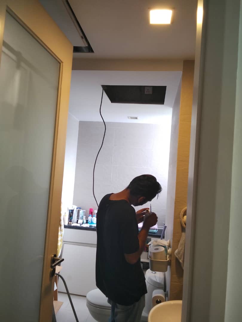 Bathroom ceiling access work